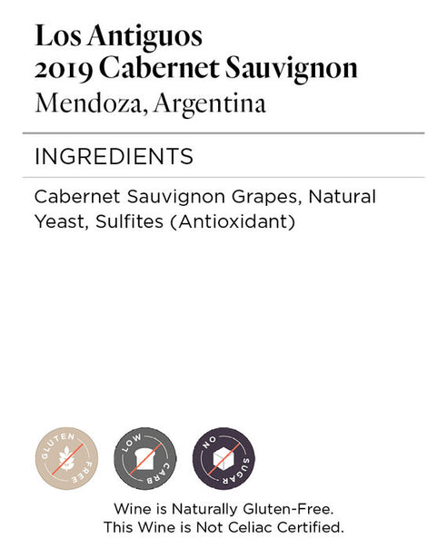 Los Antiguos 2019 Cabernet Sauvignon Mendoza, Argentina
