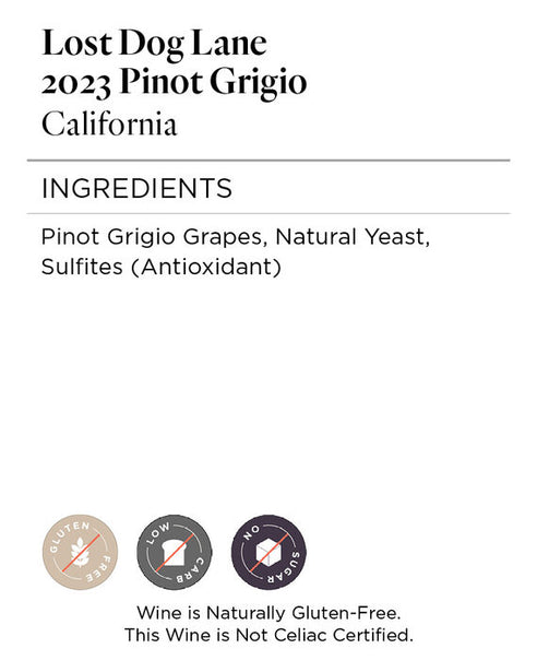 Lost Dog Lane 2023 Pinot Grigio, California