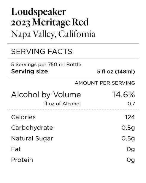 Loudspeaker 2023 Meritage Red Napa Valley, California