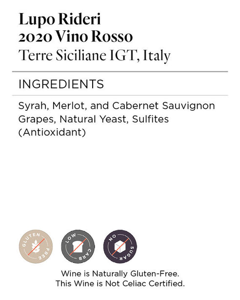 Lupo Rideri 2020 Vino Rosso Terre Siciliane IGT, Italy