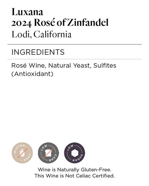 Luxana 2024 Rosé of Zinfandel Lodi, California