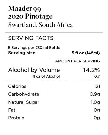 Maader 99 2020 Pinotage Swartland, South Africa
