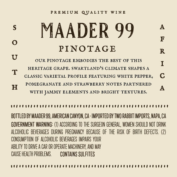 Maader 99 2020 Pinotage Swartland, South Africa