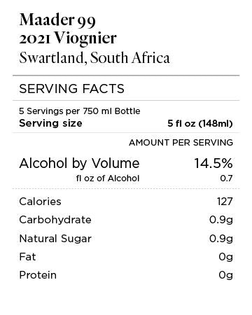 Maader 99 2021 Viognier Swartland, South Africa