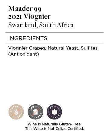 Maader 99 2021 Viognier Swartland, South Africa