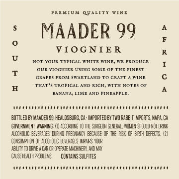Maader 99 2021 Viognier Swartland, South Africa