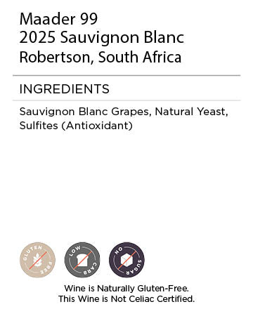 Maader 99 Sauvignon Blanc serving facts