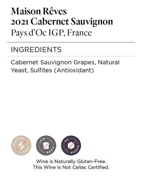 Maison Rêves 2021 Cabernet Sauvignon Pays d'Oc IGP, France