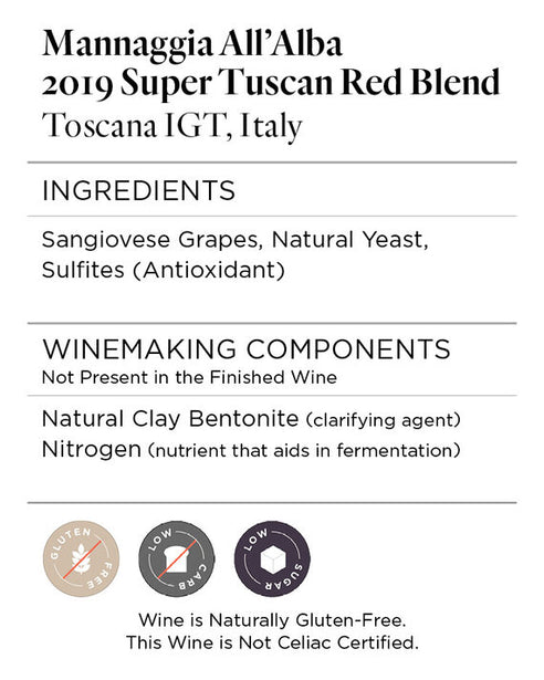 Mannaggia All'Alba 2019 Super Tuscan Red Blend Toscana IGT, Italy