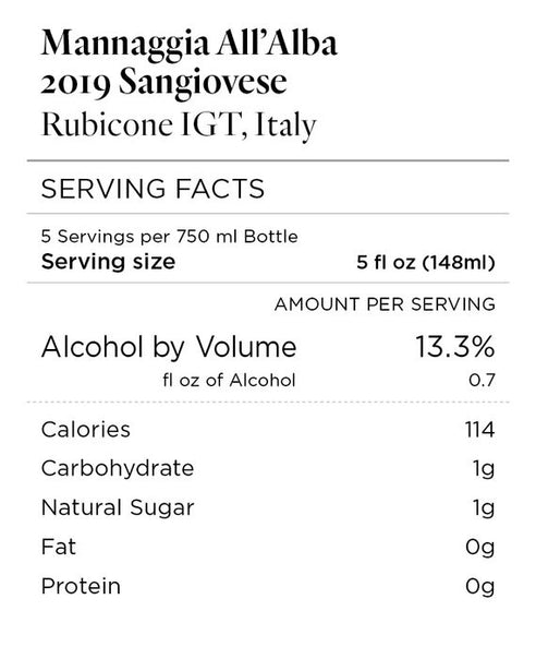 Mannaggia All'Alba 2019 Sangiovese Rubicone IGT, Italy