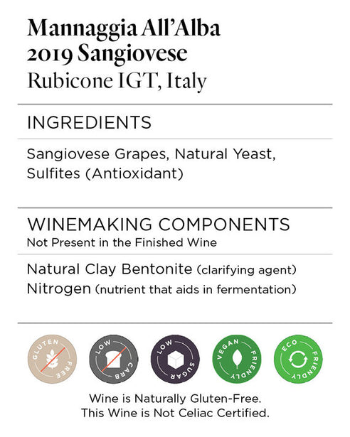 Mannaggia All'Alba 2019 Sangiovese Rubicone IGT, Italy