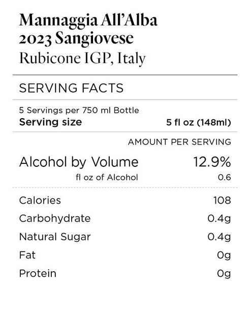 Mannaggia All'Alba 2023 Sangiovese Rubicone IGP, Italy