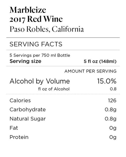 Marbleize 2017 Red Blend Paso Robles, California