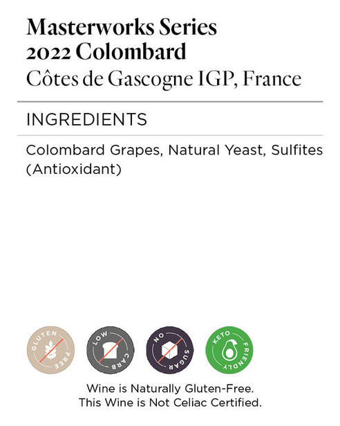 Masterworks Series 2022 Colombard Côtes de Gascogne IGP, France
