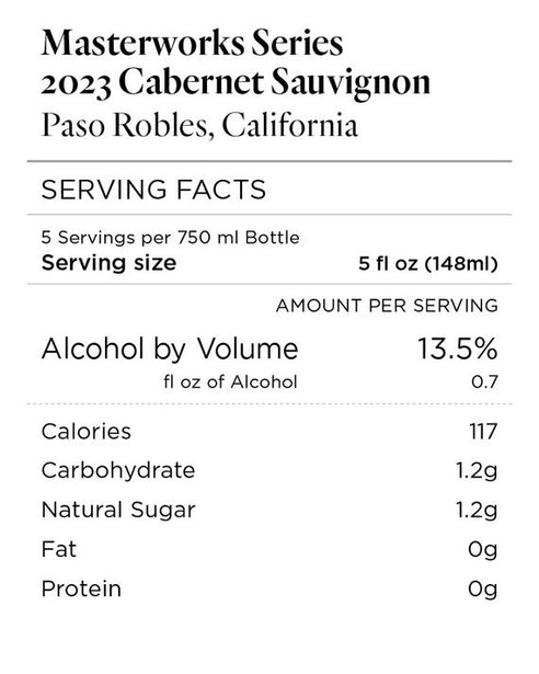 Masterworks Series 2023 Cabernet Sauvignon Paso Robles, California