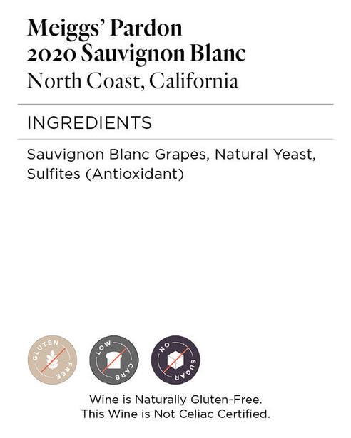 Meiggs' Pardon 2020 Sauvignon Blanc North Coast, California