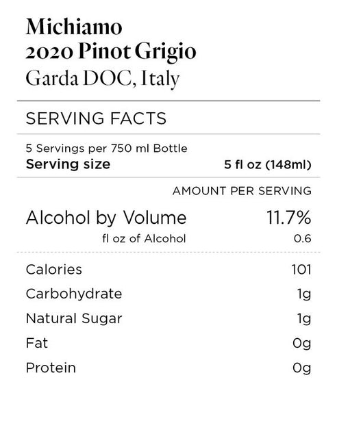 Michiamo 2020 Pinot Grigio Garda DOC, Italy