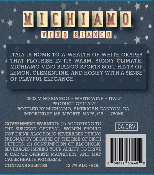 Michiamo 2023 Vino Bianco, Italy