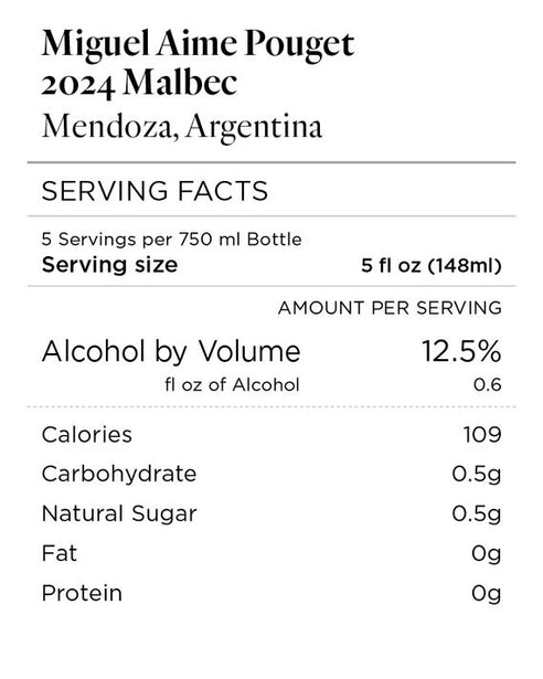 Miguel Aime Pouget 2024 Malbec Mendoza, Argentina