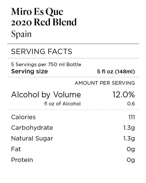 Miro Es Que 2020 Vino Tinto, Spain