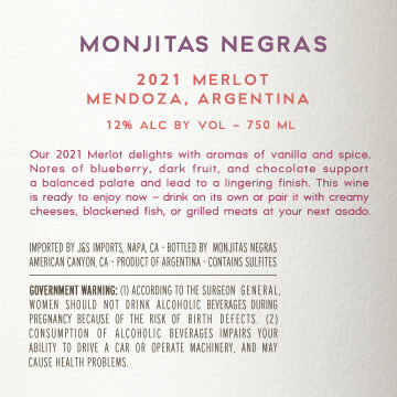 Monjitas Negras 2021 Merlot Mendoza, Argentina
