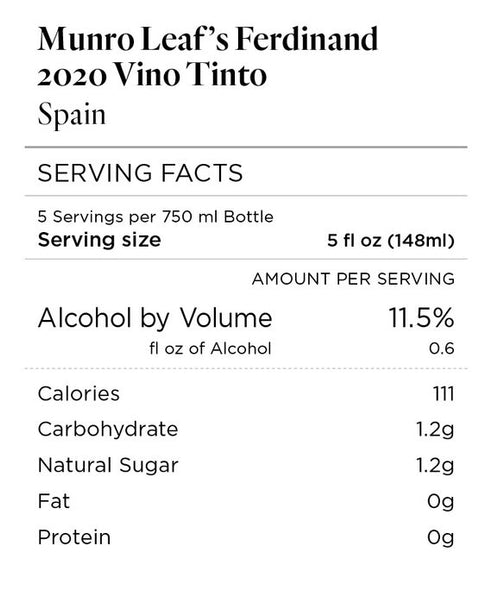 Munro Leaf's Ferdinand 2020 Vino Tinto, Spain