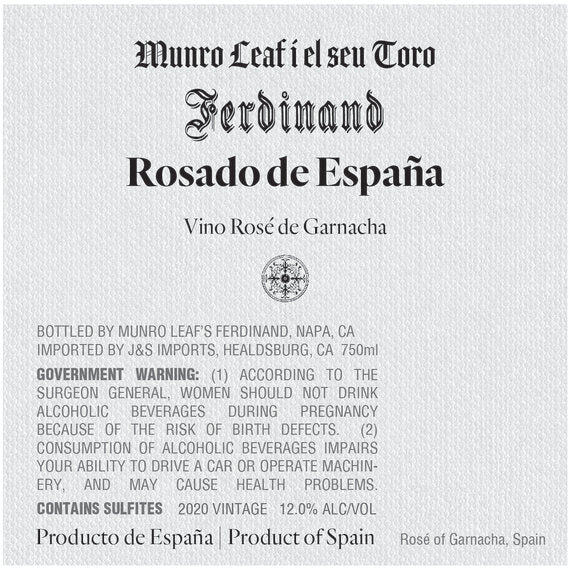 Munro Leaf's Ferdinand 2020 Rosé of Garnacha Spain