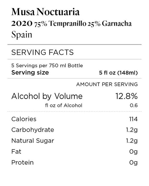 Musa Noctuaria 2020 Tempranillo - Garnacha, Spain