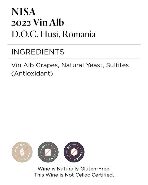 NIŞĂ 2022 Vin Alb D.O.C. Huși, Romania