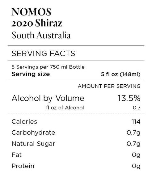 Nomos 2020 Shiraz South Australia