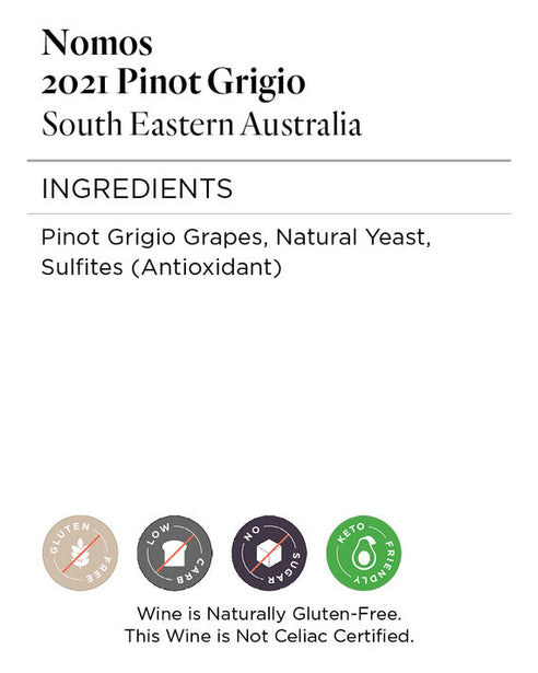 Nomos 2021 Pinot Grigio South Eastern Australia, Australia
