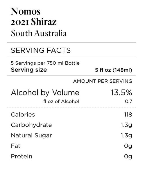 Nomos 2021 Shiraz South Australia, Australia
