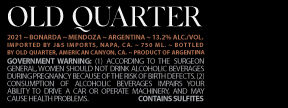 Old Quarter 2021 Bonarda Mendoza, Argentina
