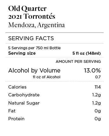 Old Quarter 2021 Torrontés Mendoza, Argentina