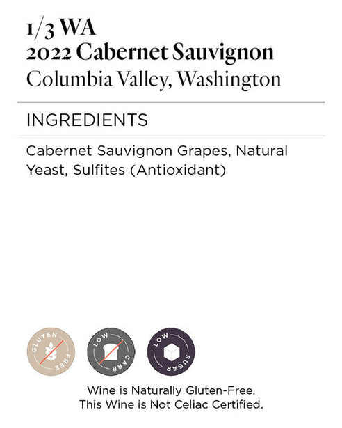 1/3 WA 2022 Cabernet Sauvignon Columbia Valley, Washington