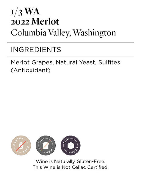 1/3 WA 2022 Merlot Columbia Valley, Washington