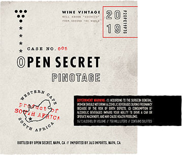 Open Secret 2019 Pinotage Western Cape, South Africa