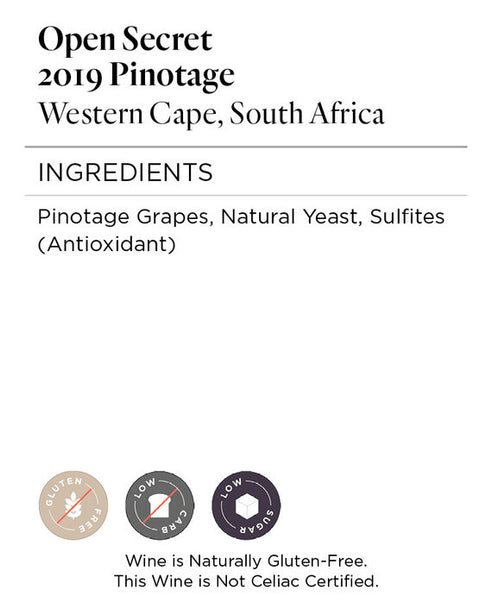 Open Secret 2019 Pinotage Western Cape, South Africa