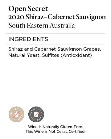 Open Secret 2020 Shiraz - Cabernet South Eastern Australia, Australia