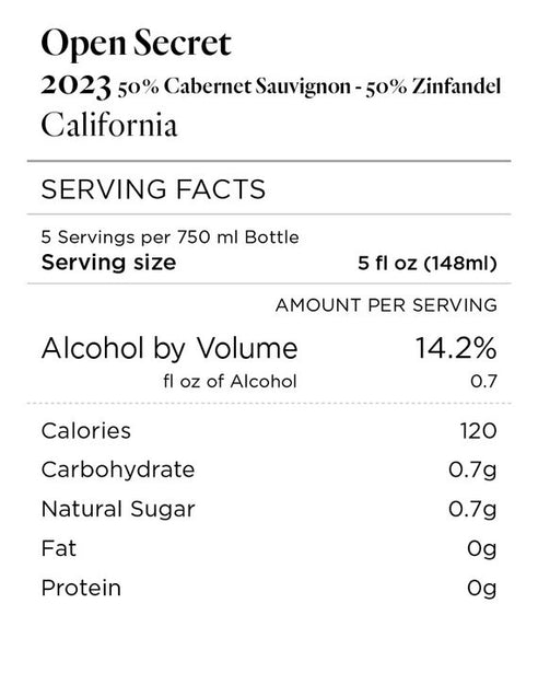 Open Secret 2023 Red Blend California