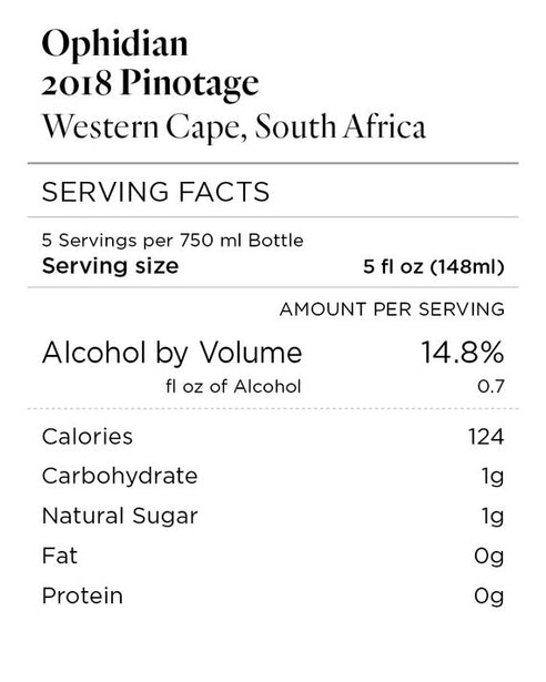 Ophidian 2018 Pinotage Western Cape, South Africa