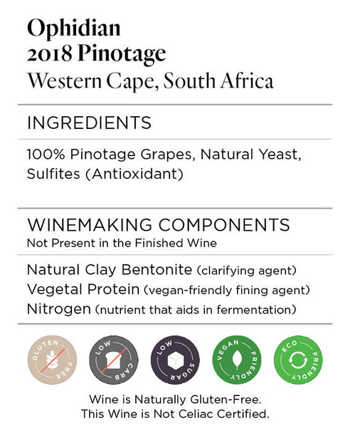 Ophidian 2018 Pinotage Western Cape, South Africa