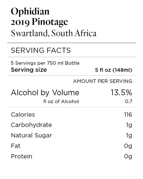 Ophidian 2019 Pinotage Swartland, South Africa