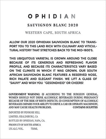 Ophidian 2020 Sauvignon Blanc Western Cape, South Africa