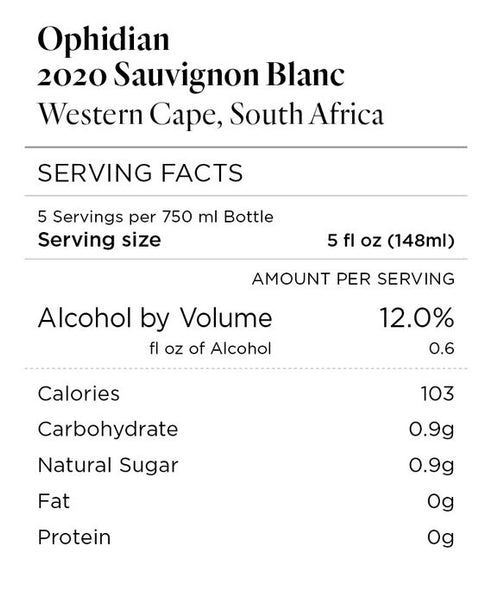 Ophidian 2020 Sauvignon Blanc Western Cape, South Africa