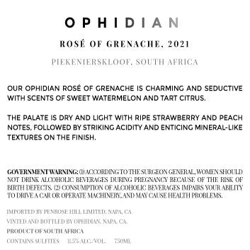 Ophidian 2021 Rosé of Grenache Piekenierskloof, South Africa