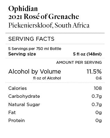 Ophidian 2021 Rosé of Grenache Piekenierskloof, South Africa