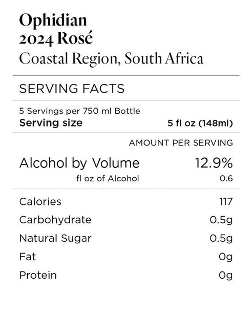 Ophidian 2024 Rosé Coastal Region, South Africa
