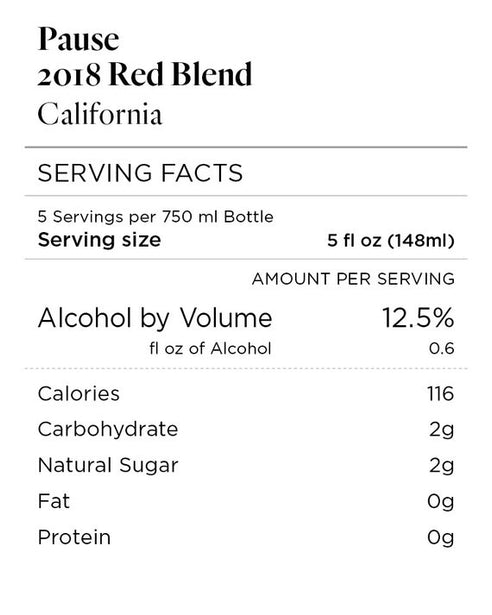Pause 2018 Red Blend California
