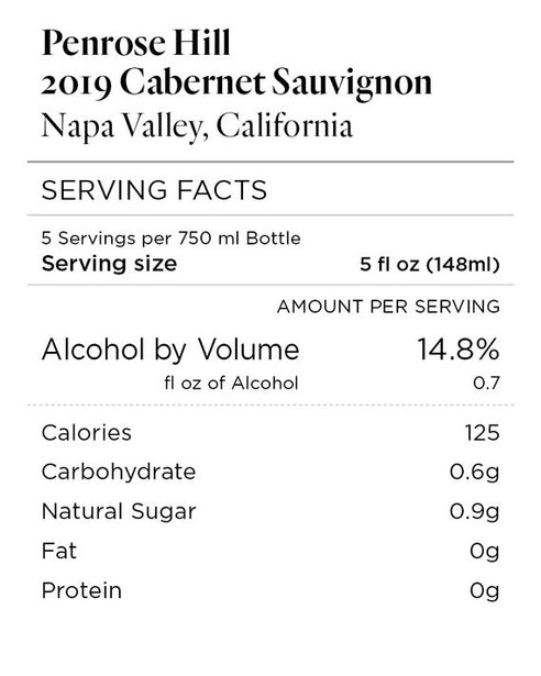 Penrose Hill 2019 Cabernet Sauvignon Napa Valley, California